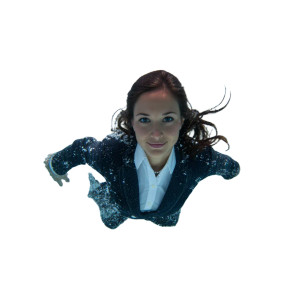 Businesswoman Diving Vinyl Car Decal Sticker – Waterproof & UV-Resistant 3.4133333333333336"