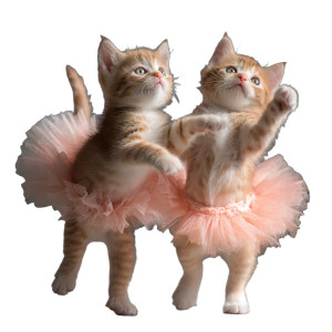 Ballet Kittens Vinyl Car Decal Sticker – Waterproof & UV-Resistant 3.4133333333333336"
