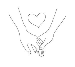 Holding Hands Heart Vinyl Car Decal Sticker – Waterproof & UV-Resistant 3.4133333333333336"