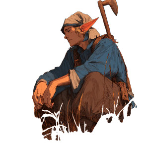 Elven Farmer Resting Vinyl Car Decal Sticker – Waterproof & UV-Resistant 3.4133333333333336"