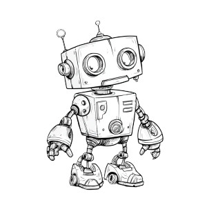 Cartoon Robot V2 Vinyl Car Decal Sticker – Waterproof & UV-Resistant 3.4133333333333336"