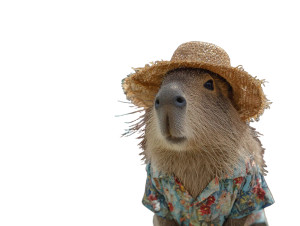 Capybara In Attire Vinyl Car Decal Sticker – Waterproof & UV-Resistant 6.1866666666666665"