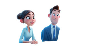 Cartoon Office Duo Vinyl Car Decal Sticker – Waterproof & UV-Resistant 2.72"