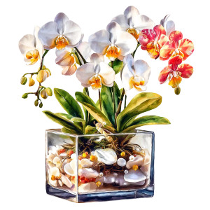 Ghost Orchid Sculpture Vinyl Car Decal Sticker – Waterproof & UV-Resistant 6.826666666666667"