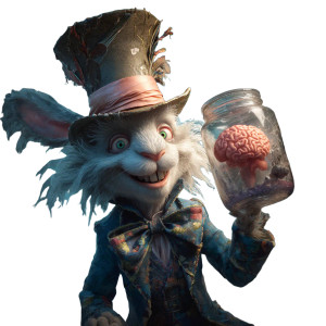 Mad Hatter'S Brain Jar Vinyl Car Decal Sticker – Waterproof & UV-Resistant 3.4133333333333336"