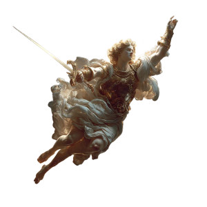 Archangel Michael Liberates Vinyl Car Decal Sticker – Waterproof & UV-Resistant 3.4133333333333336"