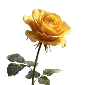 Golden Spark Rose Vinyl Car Decal Sticker – Waterproof & UV-Resistant 3.4133333333333336"
