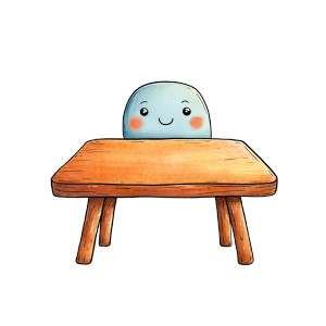 Smiling Cartoon Table Vinyl Car Decal Sticker – Waterproof & UV-Resistant 6.826666666666667"