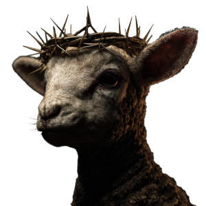 Crowned Lamb Vinyl Car Decal Sticker – Waterproof & UV-Resistant 3.4133333333333336"