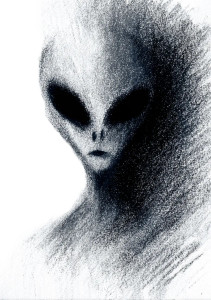 Elegant Alien Sketch Vinyl Car Decal Sticker – Waterproof & UV-Resistant 4.32"