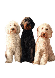 Three Labradoodles Vinyl Car Decal Sticker – Waterproof & UV-Resistant 8.746666666666666"