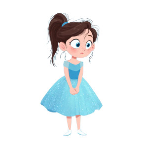 Shy Sparkly Girl Vinyl Car Decal Sticker – Waterproof & UV-Resistant 3.4133333333333336"