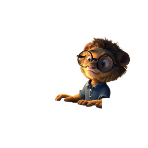 Pixar Lion Studying Vinyl Car Decal Sticker – Waterproof & UV-Resistant 3.4133333333333336"