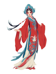 Peking Opera Performer V4 Vinyl Car Decal Sticker – Waterproof & UV-Resistant 8.213333333333333"