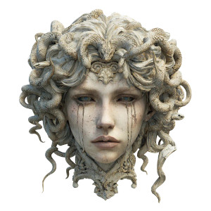 Tearful Medusa Portrait Vinyl Car Decal Sticker – Waterproof & UV-Resistant 3.4133333333333336" Tearful Medusa Portrait Vinyl Car Decal Sticker – Waterproof & UV-Resistant 3.4133333333333336"