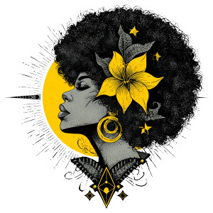 Afro Woman Tattoo Vinyl Car Decal Sticker – Waterproof & UV-Resistant 3.4133333333333336"
