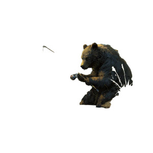 Fishing Bear V2 Vinyl Car Decal Sticker – Waterproof & UV-Resistant 3.4133333333333336"