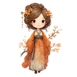 Chibi Fairy Hanfu Vinyl Car Decal Sticker – Waterproof & UV-Resistant 6.826666666666667"