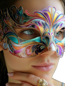 Venetian Mask Woman V4 Vinyl Car Decal Sticker – Waterproof & UV-Resistant 8.213333333333333"