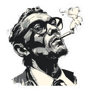 Vintage Smoking Man V3 Vinyl Car Decal Sticker – Waterproof & UV-Resistant 3.4133333333333336"