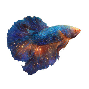 Cosmic Betta Fish Vinyl Car Decal Sticker – Waterproof & UV-Resistant 3.4133333333333336"