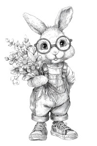 Charming Rabbit Illustration Vinyl Car Decal Sticker – Waterproof & UV-Resistant 4.4