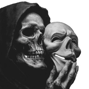 Grim Reaper Mask Vinyl Car Decal Sticker – Waterproof & UV-Resistant 3.4133333333333336"