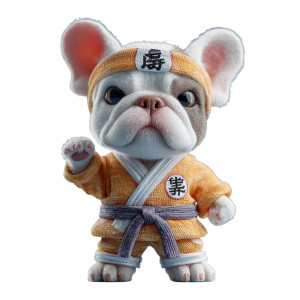Anime Karate Bulldog Vinyl Car Decal Sticker – Waterproof & UV-Resistant 3.4133333333333336"