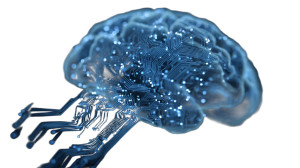 Blue Electronic Brain Vinyl Car Decal Sticker – Waterproof & UV-Resistant 2.72"