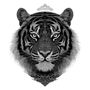 Chinese Tiger Sign Vinyl Car Decal Sticker – Waterproof & UV-Resistant 3.4133333333333336"