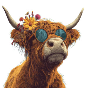 Stylish Highland Cow V2 Vinyl Car Decal Sticker – Waterproof & UV-Resistant 3.4133333333333336"
