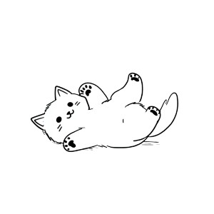 Kawaii Cat Drawing Vinyl Car Decal Sticker – Waterproof & UV-Resistant 3.4133333333333336"