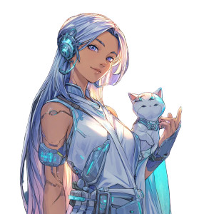 Cyberpunk Priestess V3 Vinyl Car Decal Sticker – Waterproof & UV-Resistant 3.4133333333333336"