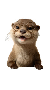 Cheerful Otter Scholar Vinyl Car Decal Sticker – Waterproof & UV-Resistant 9.706666666666667"