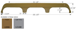 High-Impact ABS Fender Skirt | Fits Monaco, Rambler | Triple Axle, Taupe, Textured Surface
