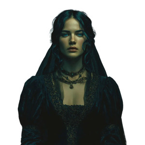 Medieval Gothic Woman Vinyl Car Decal Sticker – Waterproof & UV-Resistant 6.826666666666667"