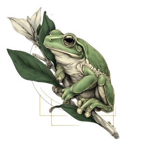 Tree Frog Tattoo Vinyl Car Decal Sticker – Waterproof & UV-Resistant 3.4133333333333336"