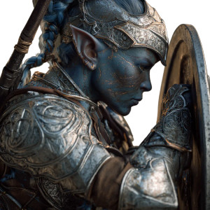 Elf Warrior Armor Vinyl Car Decal Sticker – Waterproof & UV-Resistant 3.4133333333333336"