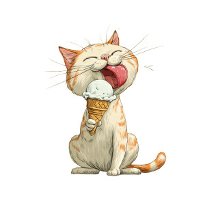 Cat Licking Ice Cream Vinyl Car Decal Sticker – Waterproof & UV-Resistant 3.4133333333333336" Cat Licking Ice Cream Vinyl Car Decal Sticker – Waterproof & UV-Resistant 3.4133333333333336"