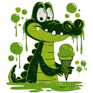 Vintage Cartoon Crocodile V6 Vinyl Car Decal Sticker – Waterproof & UV-Resistant 6.826666666666667"