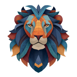 Abstract Lion Design Vinyl Car Decal Sticker – Waterproof & UV-Resistant 3.4133333333333336"