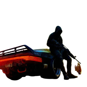 Cyberpunk Gunman V3 Vinyl Car Decal Sticker – Waterproof & UV-Resistant 6.826666666666667"