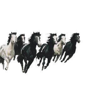 Wild Horses Galloping Vinyl Car Decal Sticker – Waterproof & UV-Resistant 3.4133333333333336"