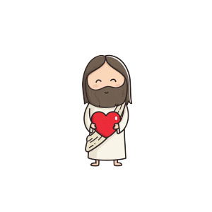 Cute Jesus Hugging Vinyl Car Decal Sticker – Waterproof & UV-Resistant 6.826666666666667"