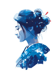 Serene Japanese Woman V9 Vinyl Car Decal Sticker – Waterproof & UV-Resistant 8.213333333333333"