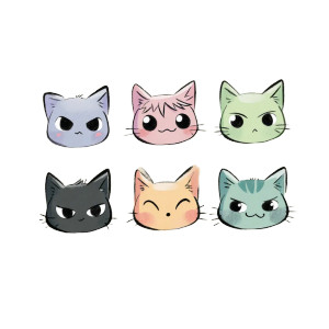 Chibi Cat Emojis Vinyl Car Decal Sticker – Waterproof & UV-Resistant 6.826666666666667" Chibi Cat Emojis Vinyl Car Decal Sticker – Waterproof & UV-Resistant 6.826666666666667"