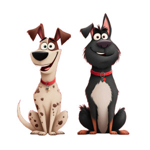 Dog Cartoon Duo Vinyl Car Decal Sticker – Waterproof & UV-Resistant 3.4133333333333336" Dog Cartoon Duo Vinyl Car Decal Sticker – Waterproof & UV-Resistant 3.4133333333333336"