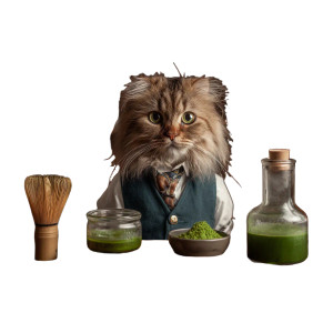 Barista Cat Vinyl Car Decal Sticker – Waterproof & UV-Resistant 3.4133333333333336"