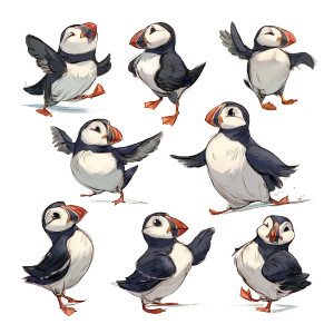 Dancing Puffins Vinyl Car Decal Sticker – Waterproof & UV-Resistant 3.4133333333333336" Dancing Puffins Vinyl Car Decal Sticker – Waterproof & UV-Resistant 3.4133333333333336"