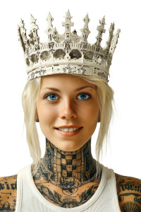 Tattooed Model Crown Vinyl Car Decal Sticker – Waterproof & UV-Resistant 8.96"